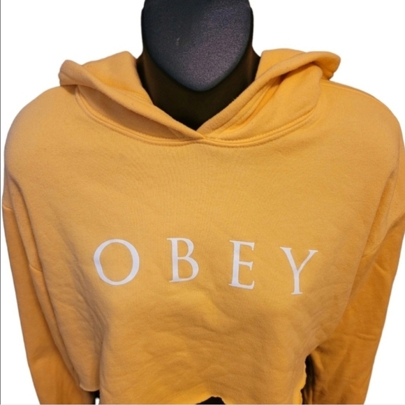 Obey Crop Hoodie Sz M - Picture 2 of 7